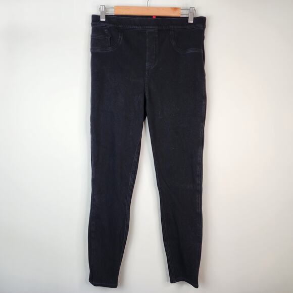Spanx Jean-ish Ankle Skinny Jeggings Black Pull-on Stretch Jeans LARGE - Picture 2 of 7